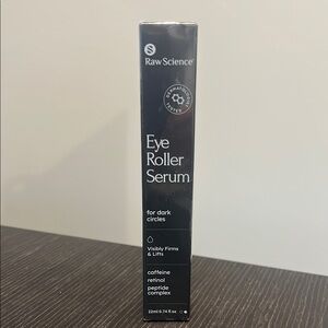 New Raw Science Eye Roller Serum/Dark Circles Caffeine Retinol Peptide Complex